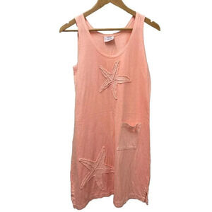 Cotn Gear MiMi Nightgown S Peach 100% Cotton Starfish‎ Beach Island Cottagecore